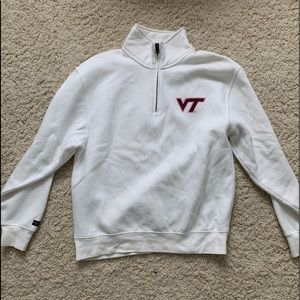 white Virginia Tech 1/4 zip